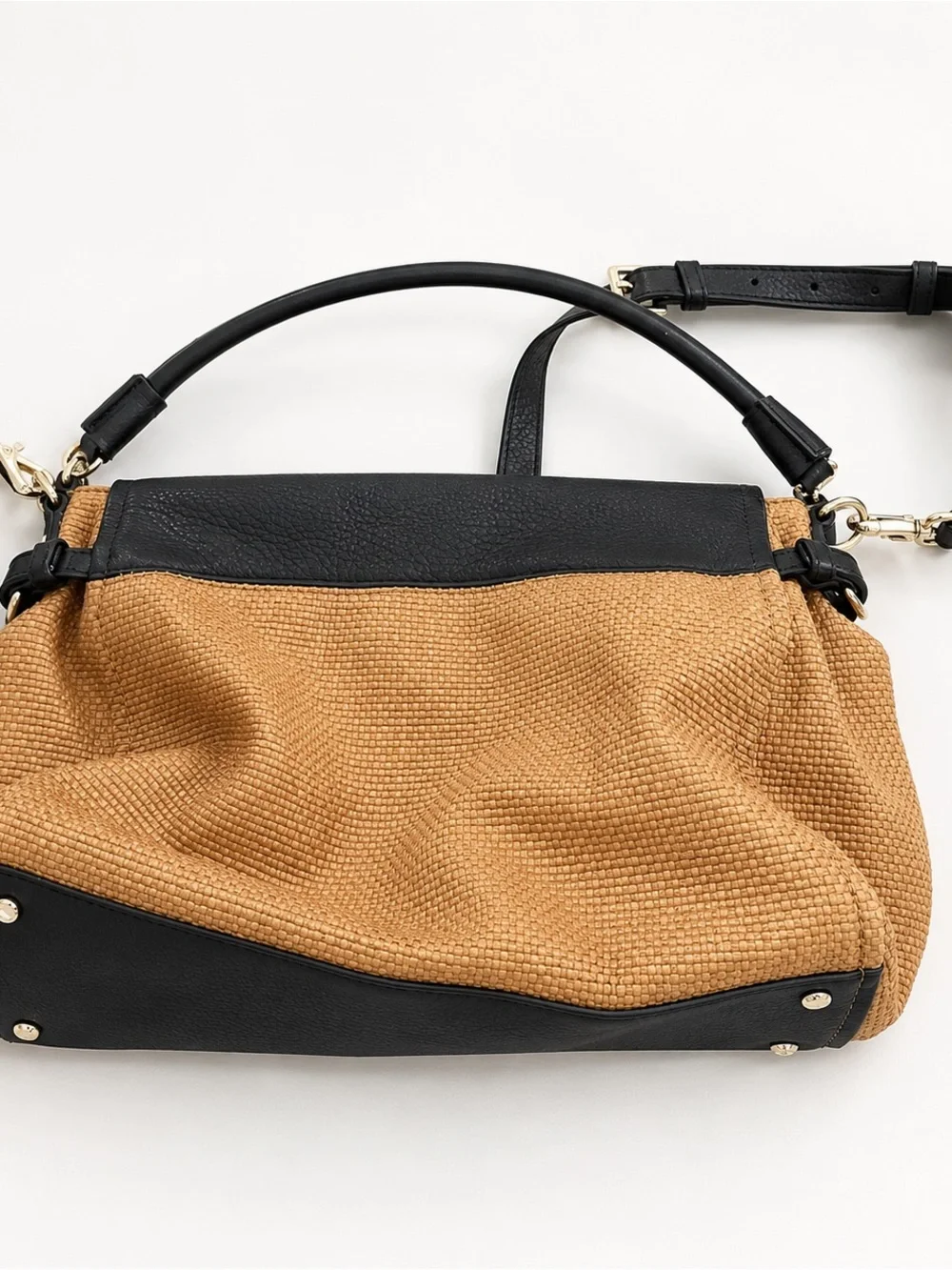 🖤 Kate Spade Black & Tan Woven Convertible Handbag 🖤